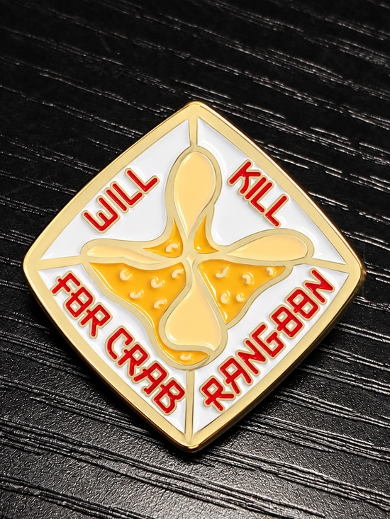 Jewelry - Funny Crab Rangoon Enamel Pin Will Kill for Crab Rangoon Foodie Brooch